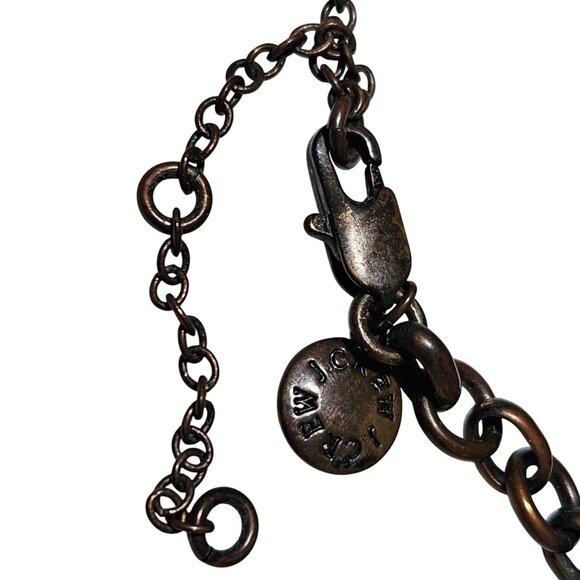 J Crew Statement Necklace Large Amber Clear Stones Fashion Jewelry Women - Picture 5 of 7